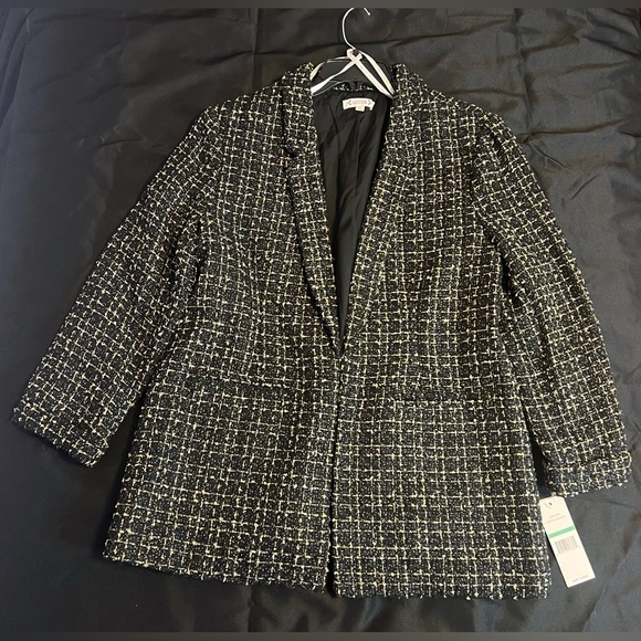 Jackets & Blazers - NWT Nanette Lepore Black and Gold Tweed Jacket